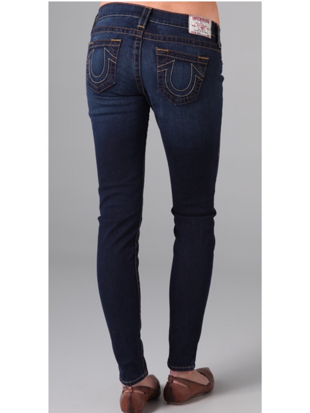 True Religion Casey Skinny Jeans Womens 27 Medium Wash Low Rise Made in USA